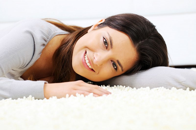 Lady on carpet